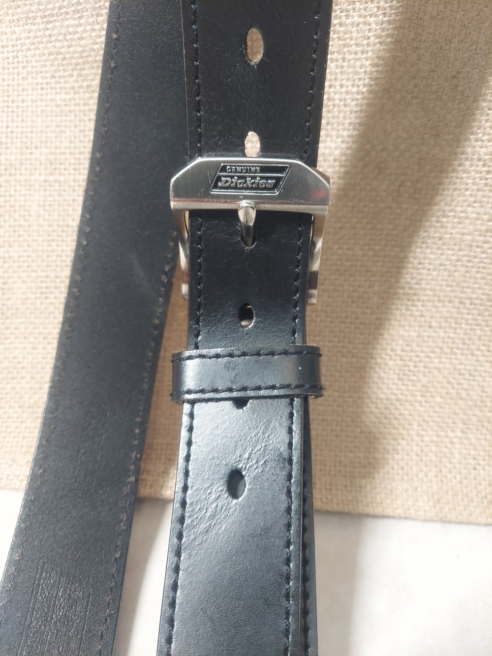 Men's Dickies Black Genuine Leather Belt - Size 50-52 (3XL) GUC
